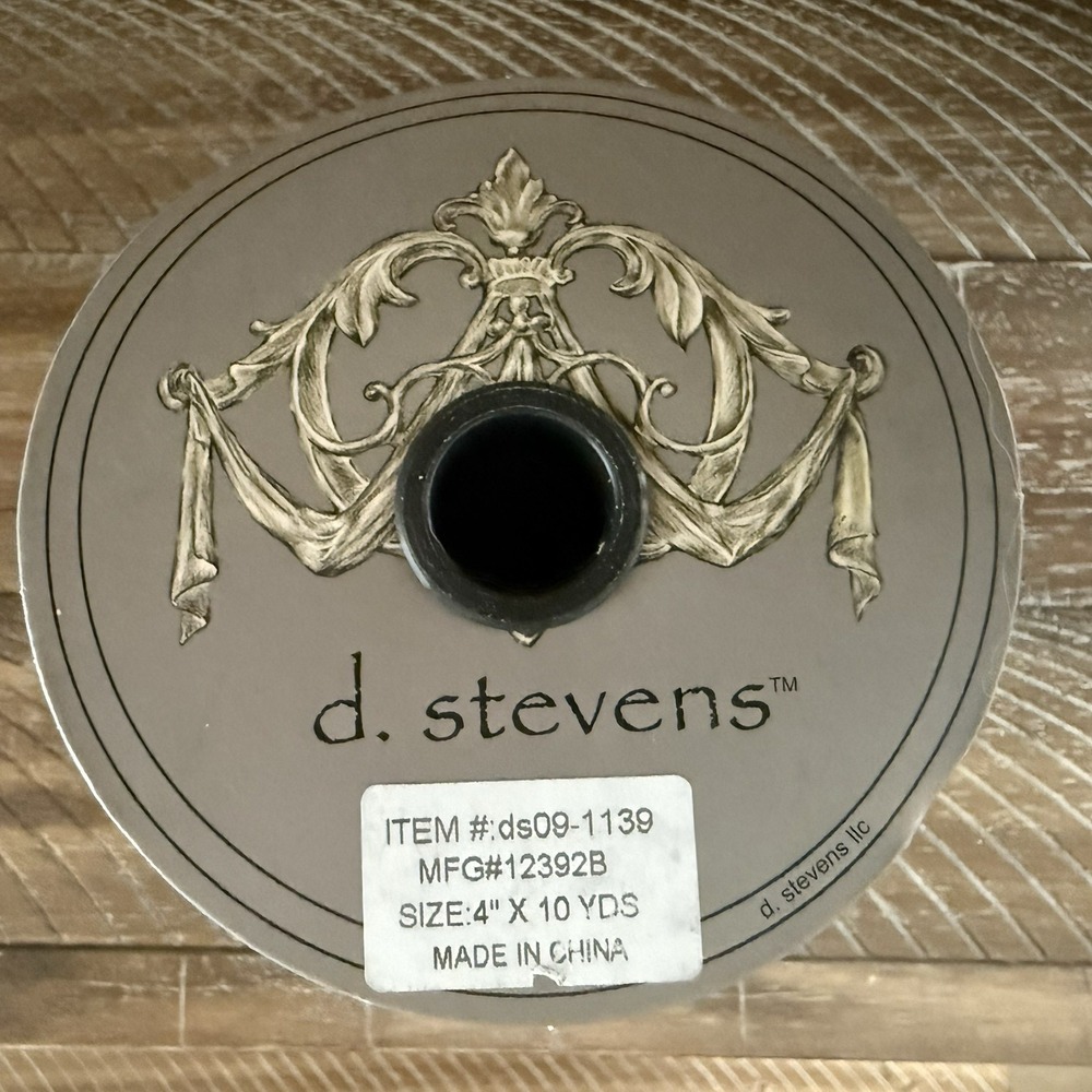 D. Stevens 4" Wired Ribbon Musical Notes Natural/Black Gold Metallic Christmas - Picture 9 of 10